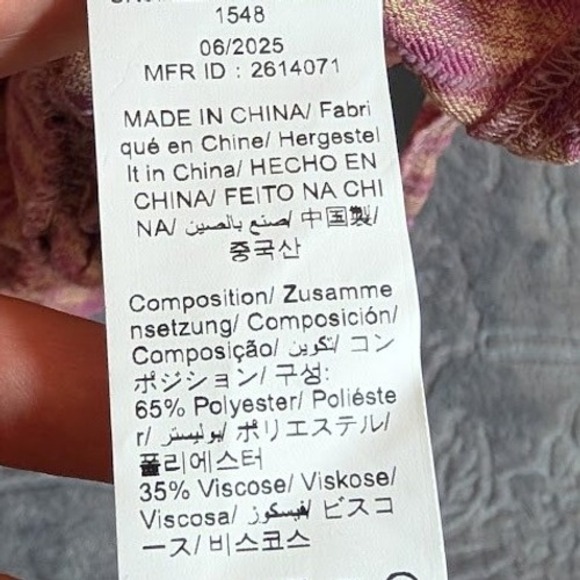 Westfade Pink Plaid V Neck Short Puff Sleeve Back Cut Out Mini Dress Small - Picture 6 of 9